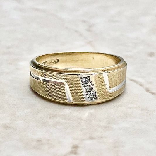 CLEARANCE 40% OFF - 14 Karat Yellow Gold Diamond Wedding Band Ring - WeilJewelry