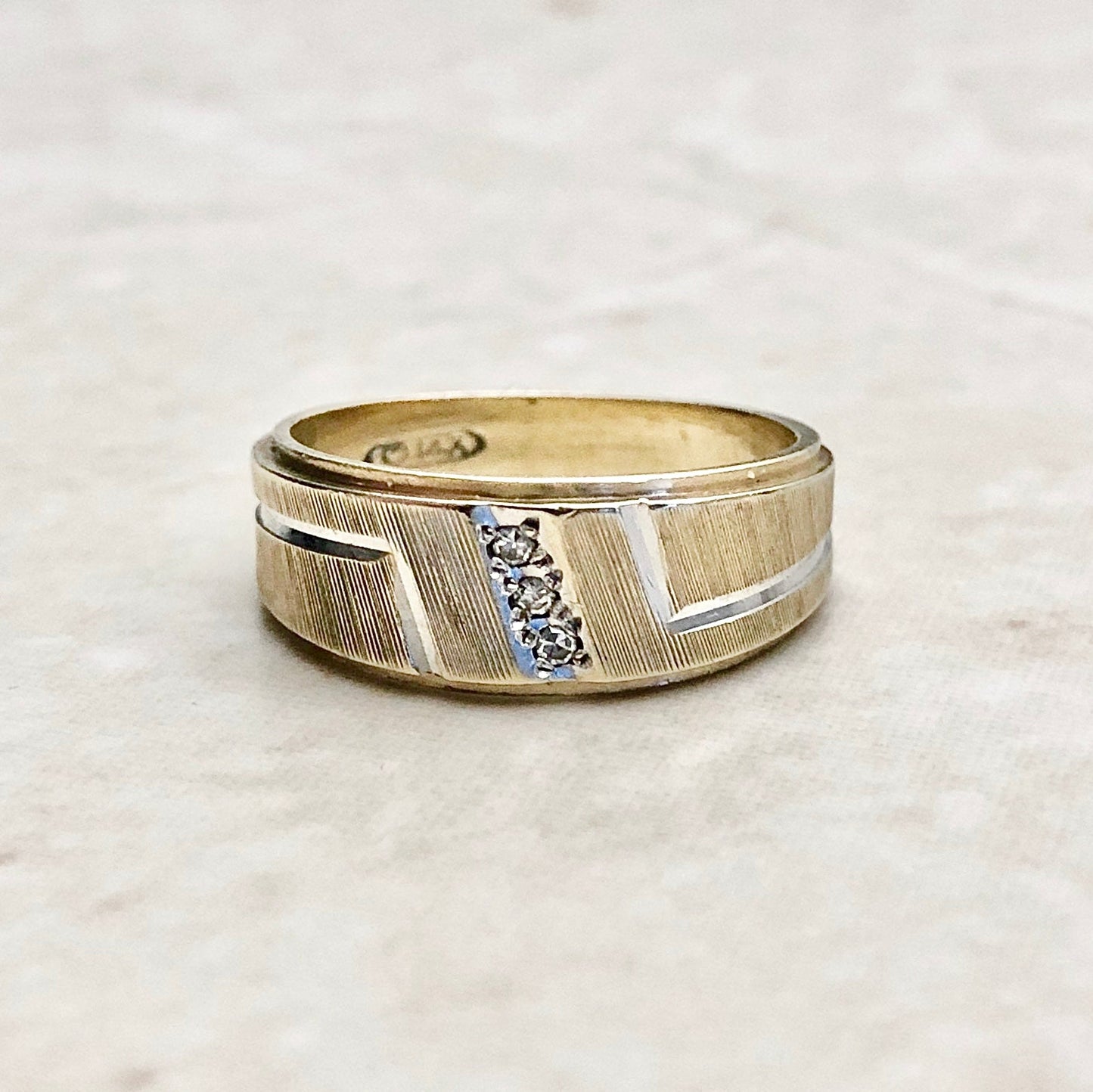 CLEARANCE 40% OFF - 14 Karat Yellow Gold Diamond Wedding Band Ring - WeilJewelry