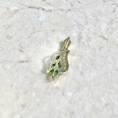 14K Emerald & Diamond Pendant Necklace - 14 Karat Yellow Gold Emerald Pendant - Natural Emerald Necklace - May Birthstone - Best Gifts