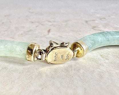 14K Yellow Gold Jadeite Bracelet - Gold Jade Bracelet - Jadeite Jade Jewelry - Birthday Gift - Best Gifts For Her - Chinese Bracelet