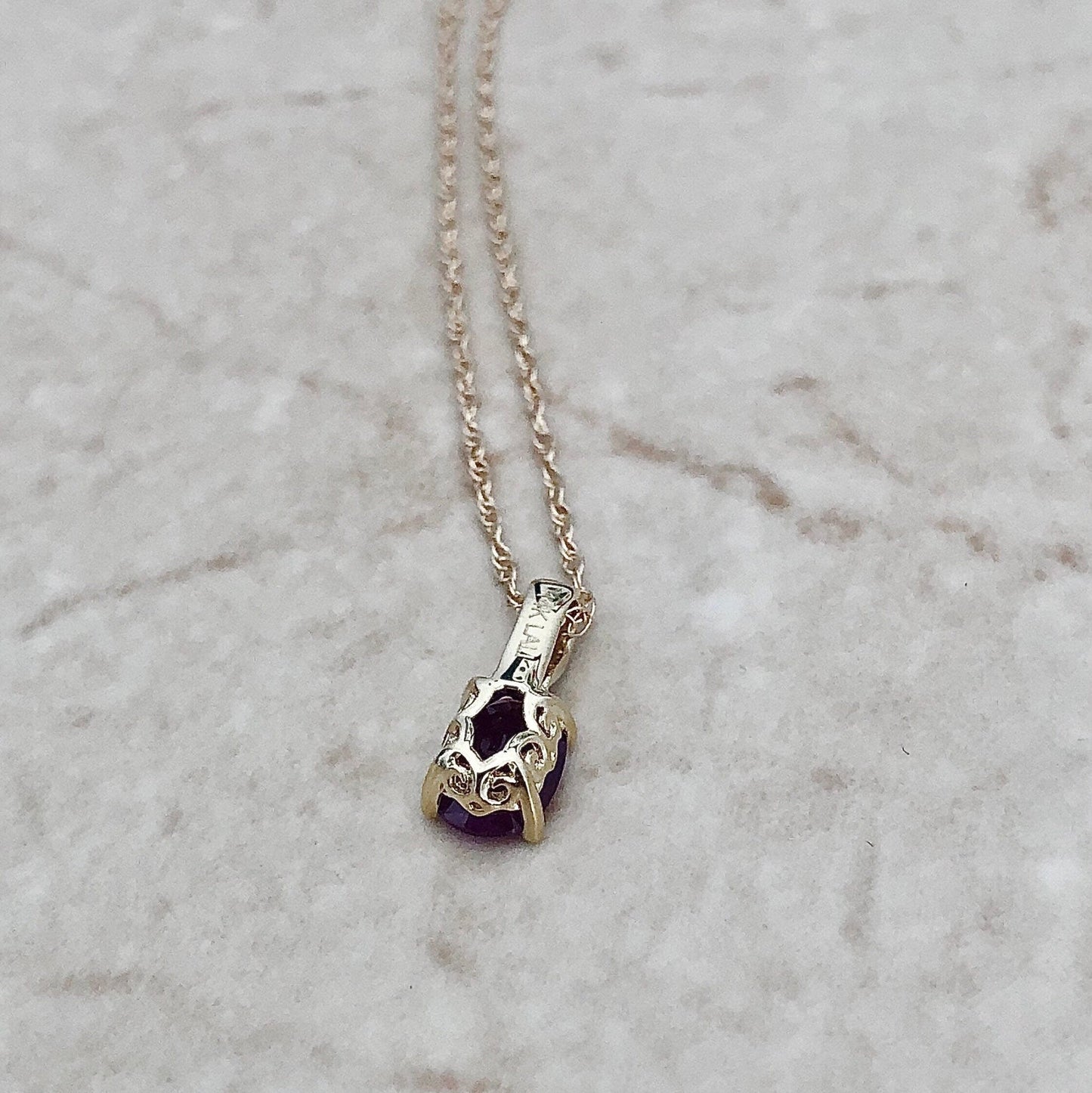 14K Ruby & Diamond Pendant Necklace - Yellow Gold Ruby Pendant - July Birthstone - Ruby Solitaire Pendant - Best Gift For Her