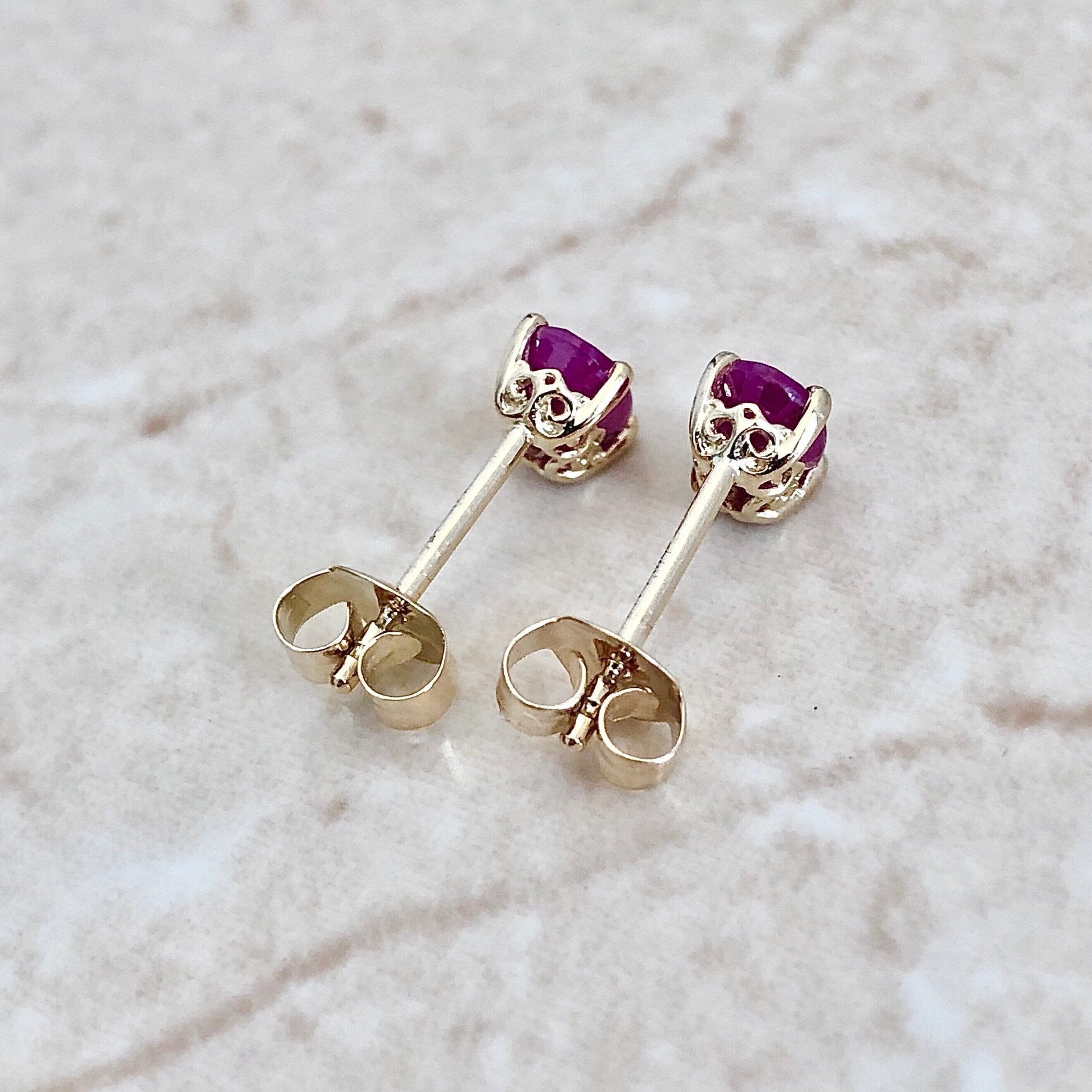 14K Gold 5MM Birthstone Round Stud Earrings For Women | eBay