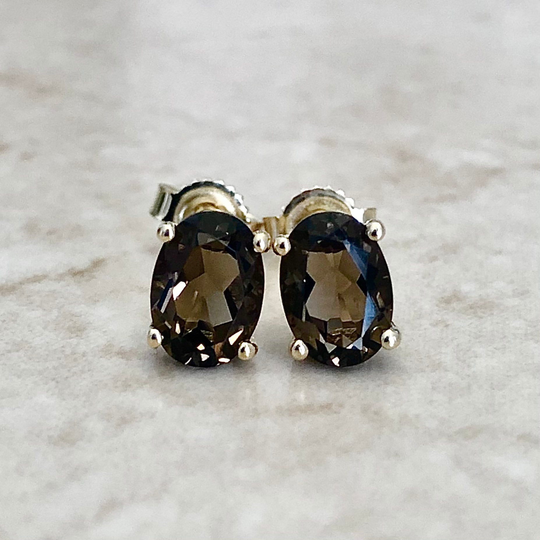 Genuine gemstone sales stud earrings