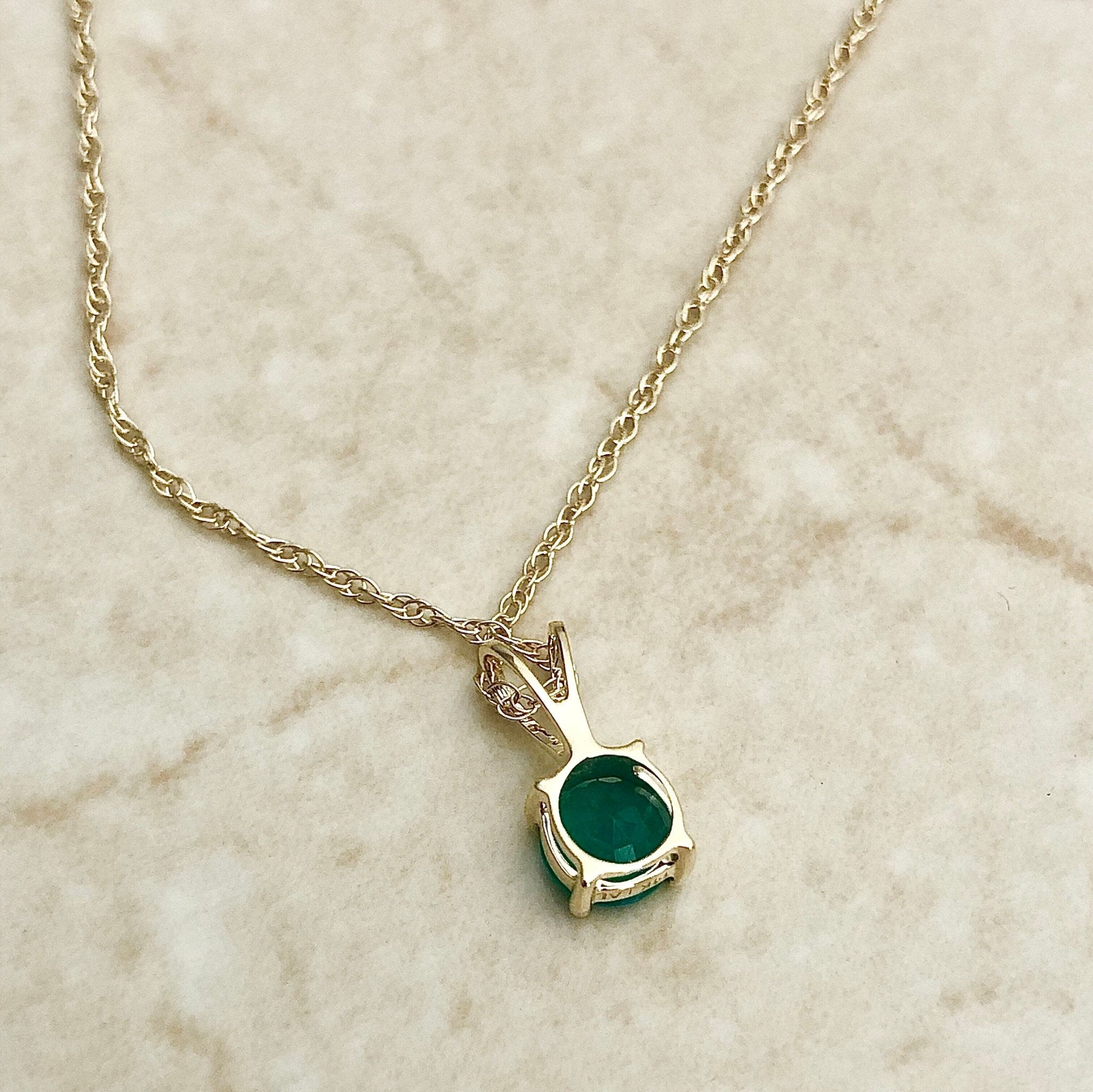 Angara Natural Emerald Solitaire Pendant Necklace for Women