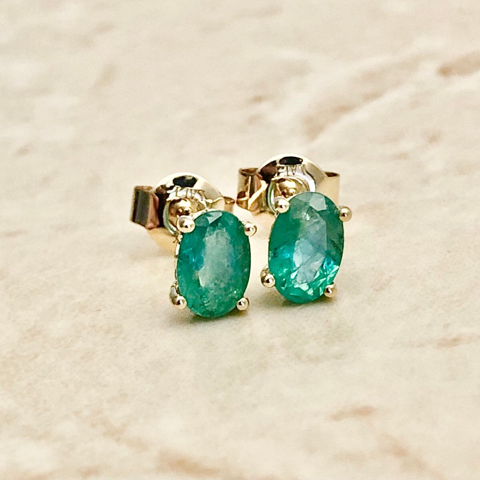 Oval Emerald & Baguette Diamond Earrings – SES Creations