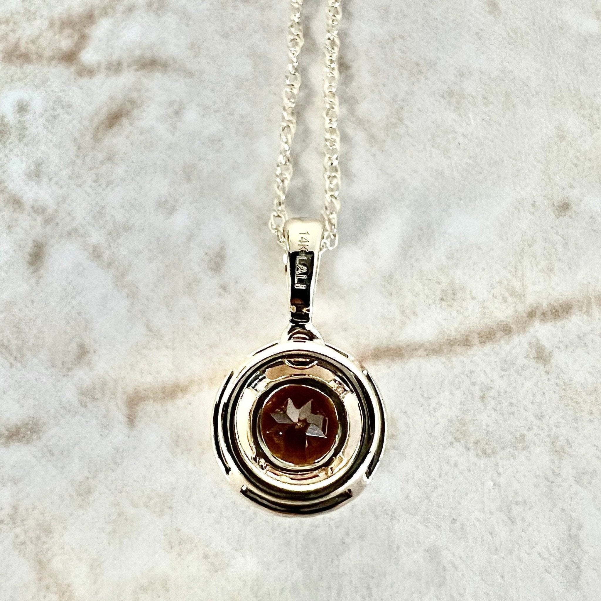 Discount 10Karat Yellow Gold Garnet with Halo Pendant