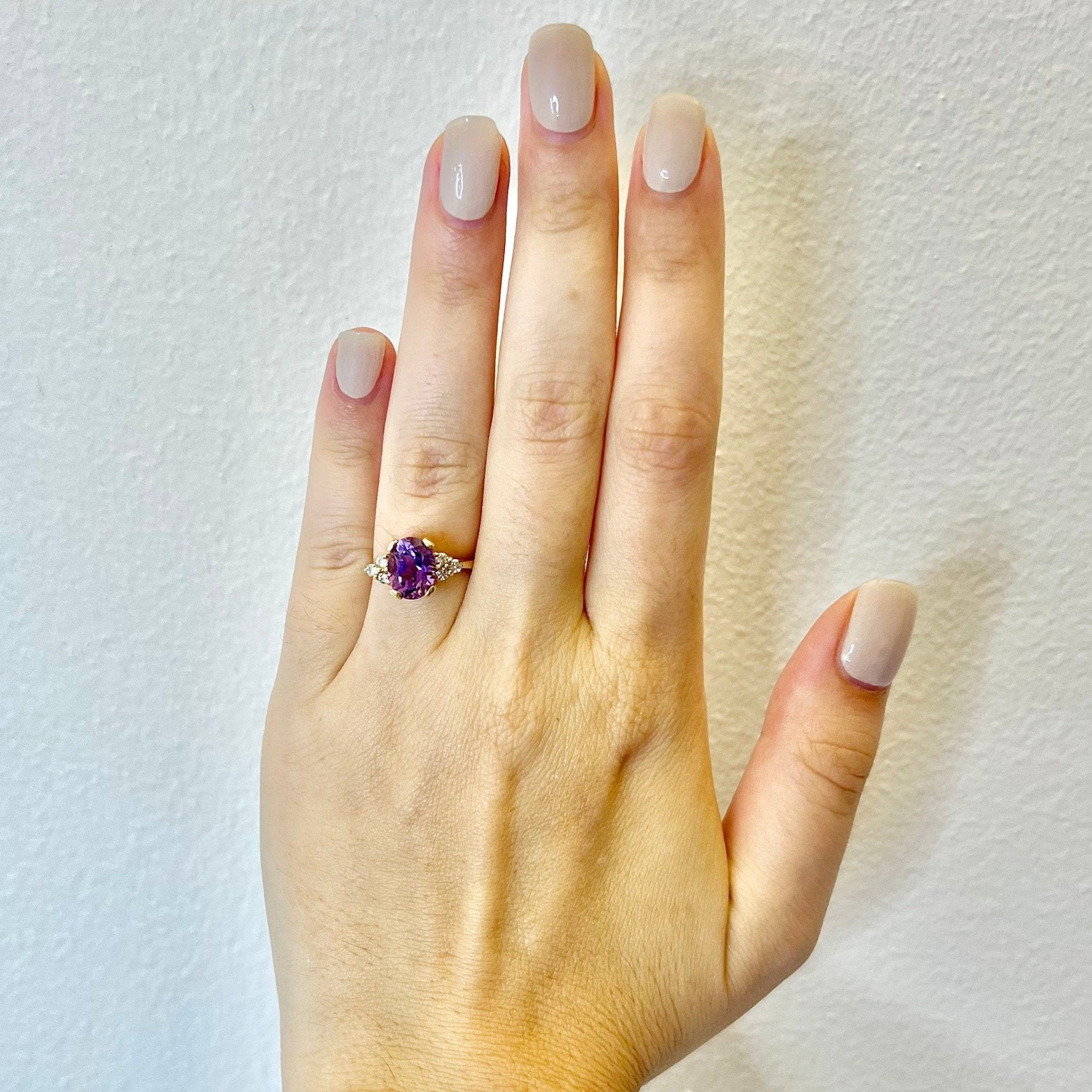 Amethyst engagement hot sale ring gold