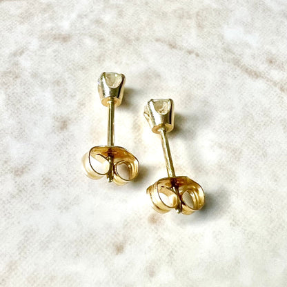 14K Round Diamond Stud Earrings 0.20 CTTW - 14K Yellow Gold Diamond Studs - 4 Prong Diamond Studs - Gold Diamond Earrings - Gift For Her
