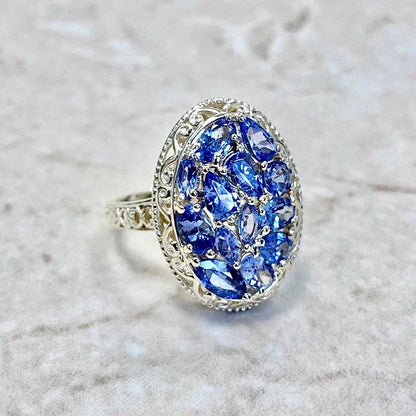 14 Karat Yellow Gold Tanzanite Cocktail Ring - WeilJewelry