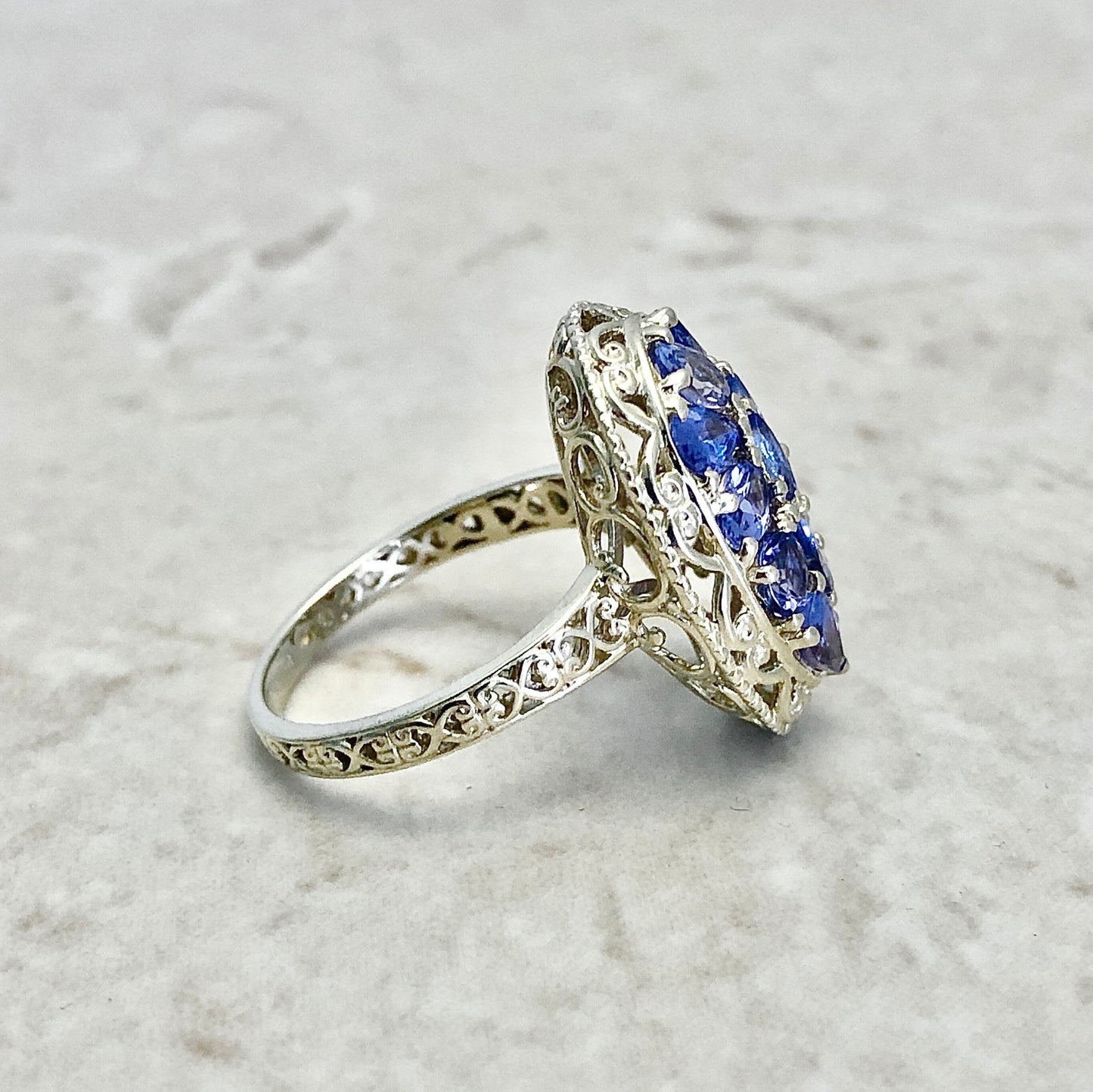 14 Karat Yellow Gold Tanzanite Cocktail Ring - WeilJewelry