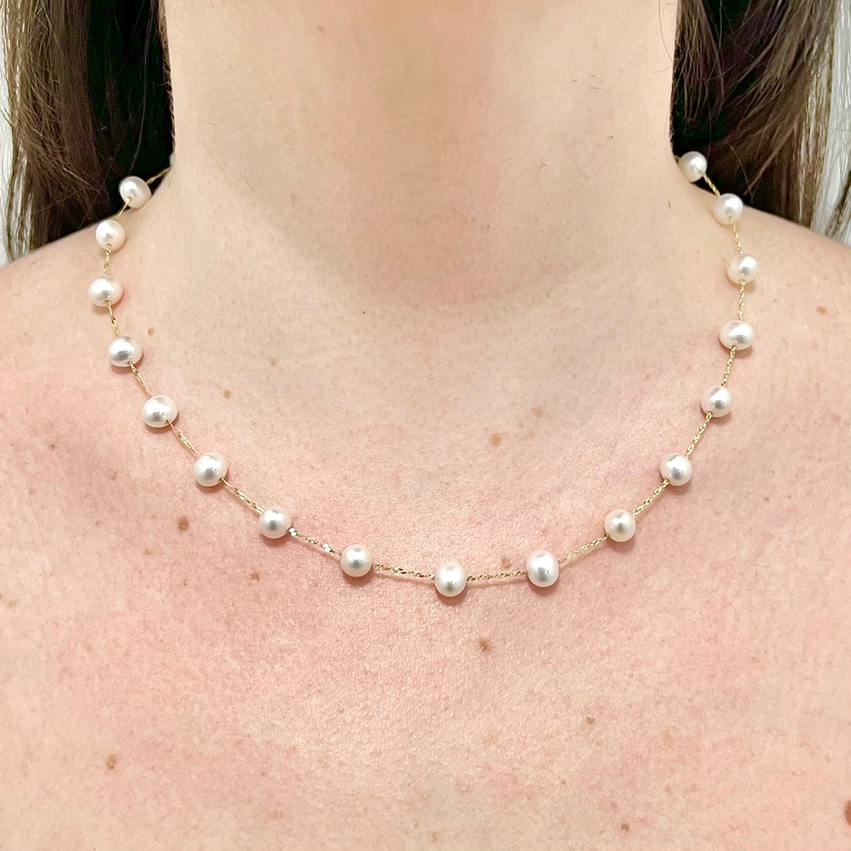 Tin cup deals pearl necklace