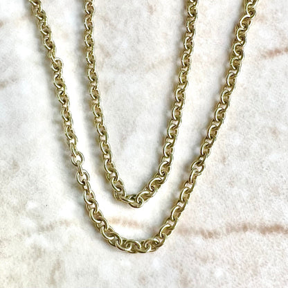 14K Yellow Gold Cable Chain Necklace - 16 Inch Gold Chain - 14K Solid Yellow Gold Necklace - Minimalist Necklace - Christmas Gifts For Her