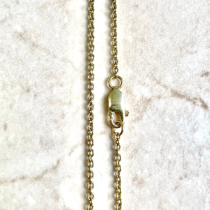 14K Yellow Gold Cable Chain Necklace - 16 Inch Gold Chain - 14K Solid Yellow Gold Necklace - Minimalist Necklace - Christmas Gifts For Her
