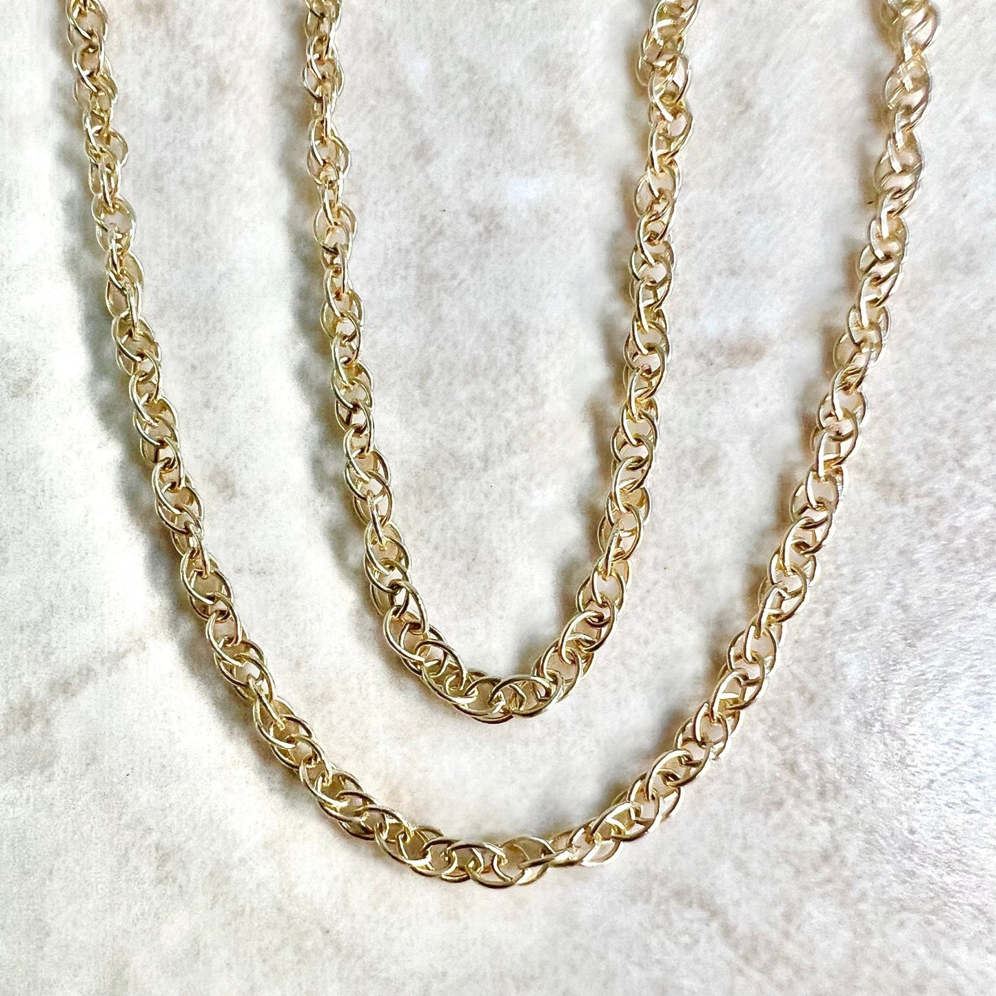 14K Solid Gold Rope Chain Necklace - 18 Inch Gold Chain - 14K Yellow Gold Chain - Gold Necklace - Best Gift For Her - Best Christmas Gifts