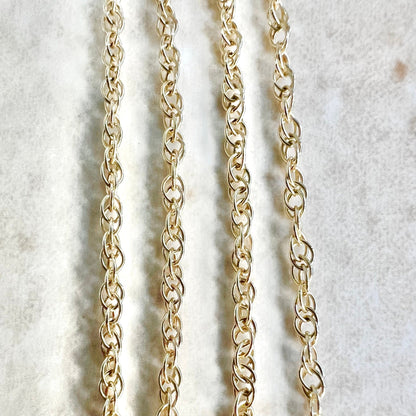 14K Solid Gold Rope Chain Necklace - 18 Inch Gold Chain - 14K Yellow Gold Chain - Gold Necklace - Best Gift For Her - Best Christmas Gifts