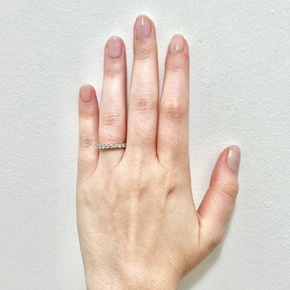 18 Karat White Gold 0.75 Carat Half-Eternity Diamond Band Ring