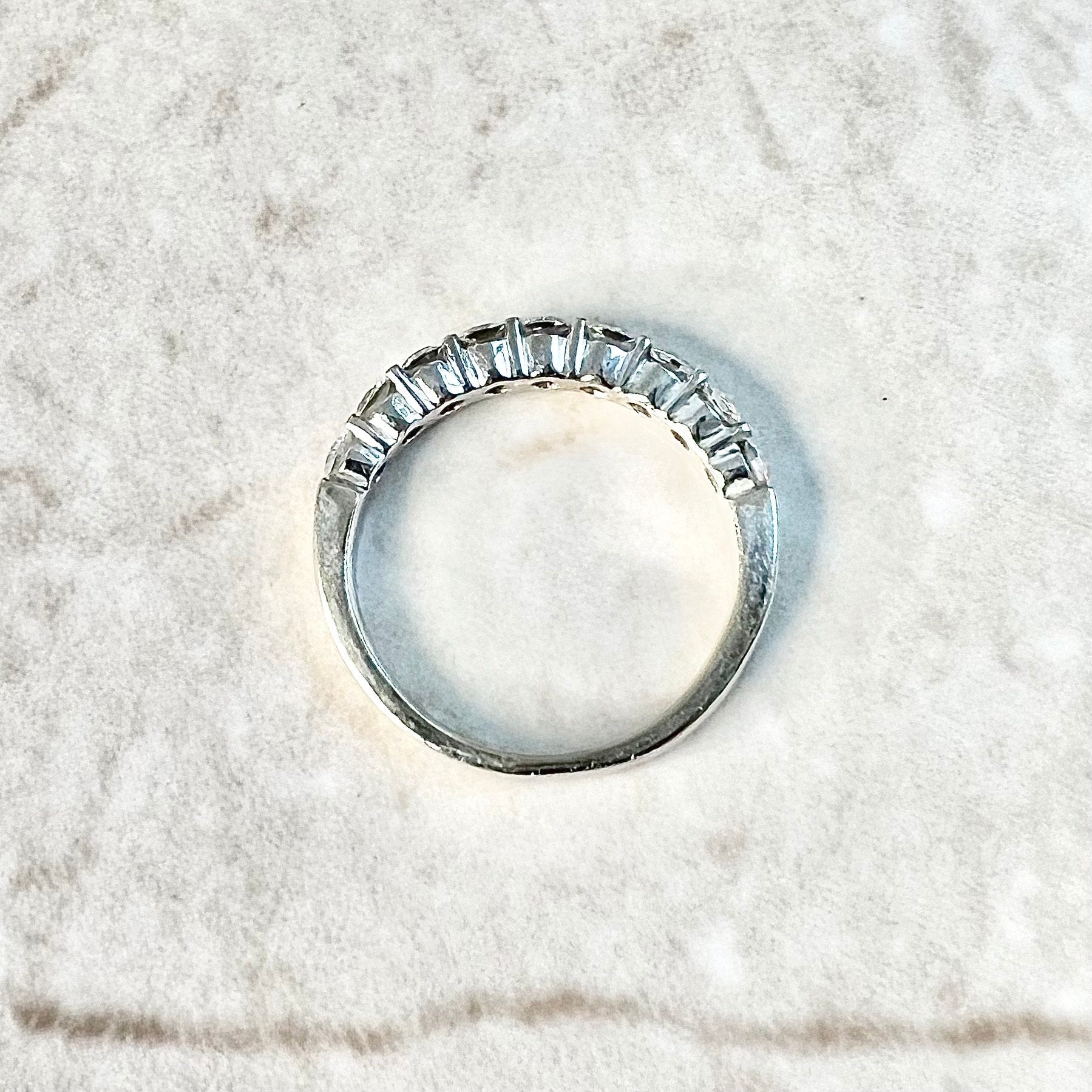 0.75 CT 18K Diamond Band Ring - White Gold Diamond Half Eternity Ring - 14K Diamond Ring - Anniversary Gifts For Her - Diamond Wedding Ring