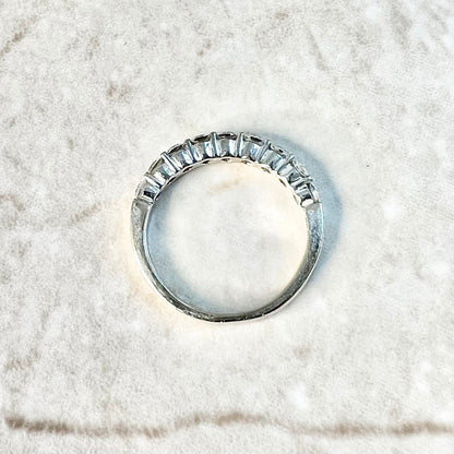 0.75 CT 18K Diamond Band Ring - White Gold Diamond Half Eternity Ring - 14K Diamond Ring - Anniversary Gifts For Her - Diamond Wedding Ring
