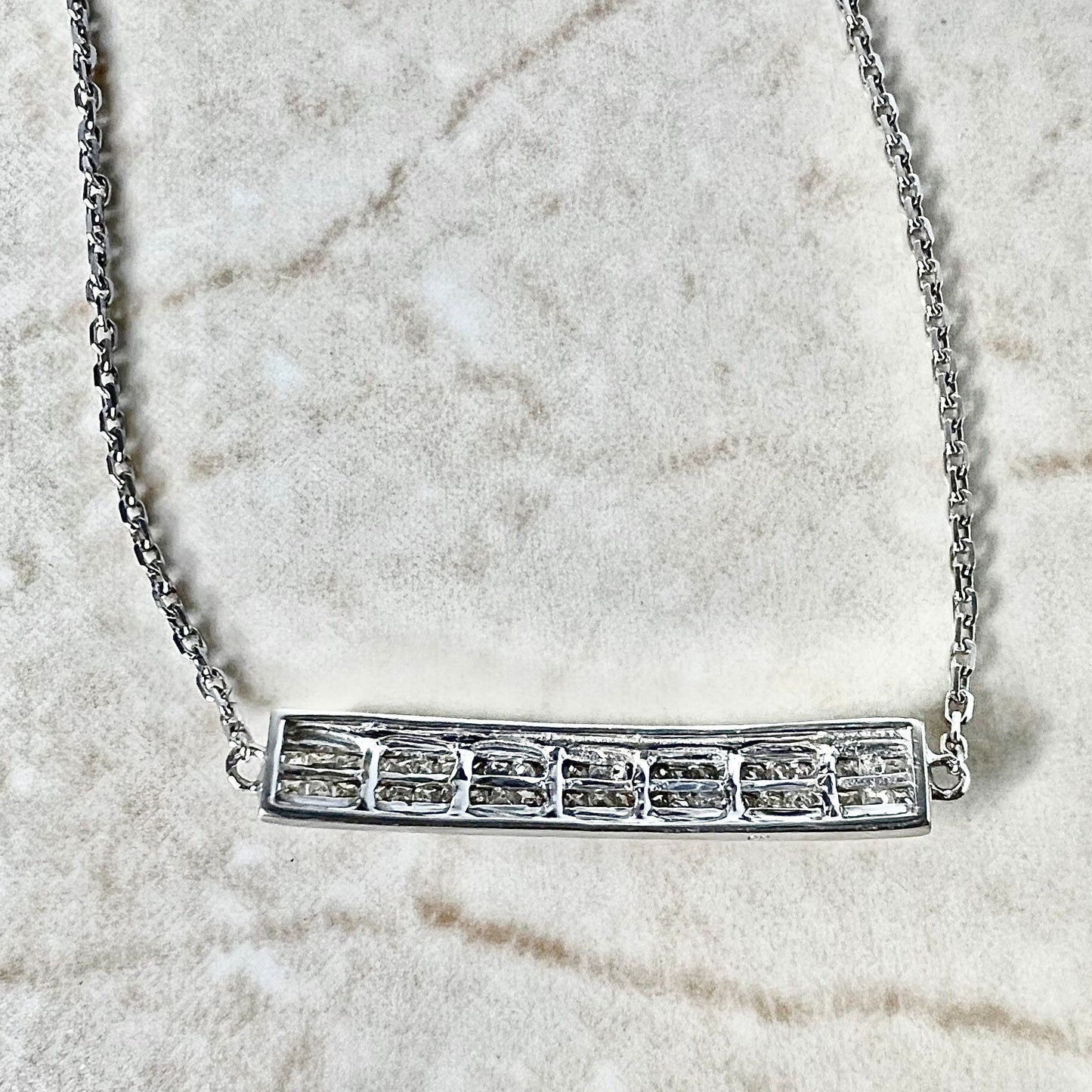 18 Karat White Gold Diamond Bar Bracelet - WeilJewelry