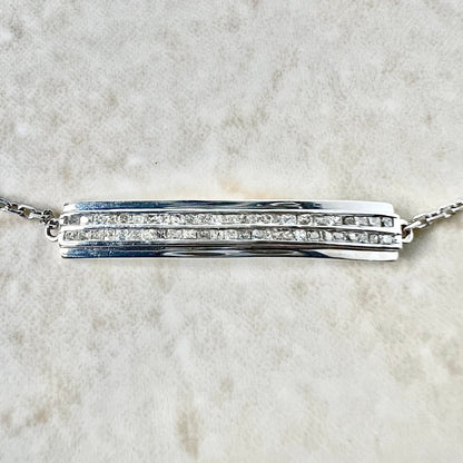 18 Karat White Gold Diamond Bar Bracelet - WeilJewelry