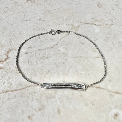 18 Karat White Gold Diamond Bar Bracelet - WeilJewelry