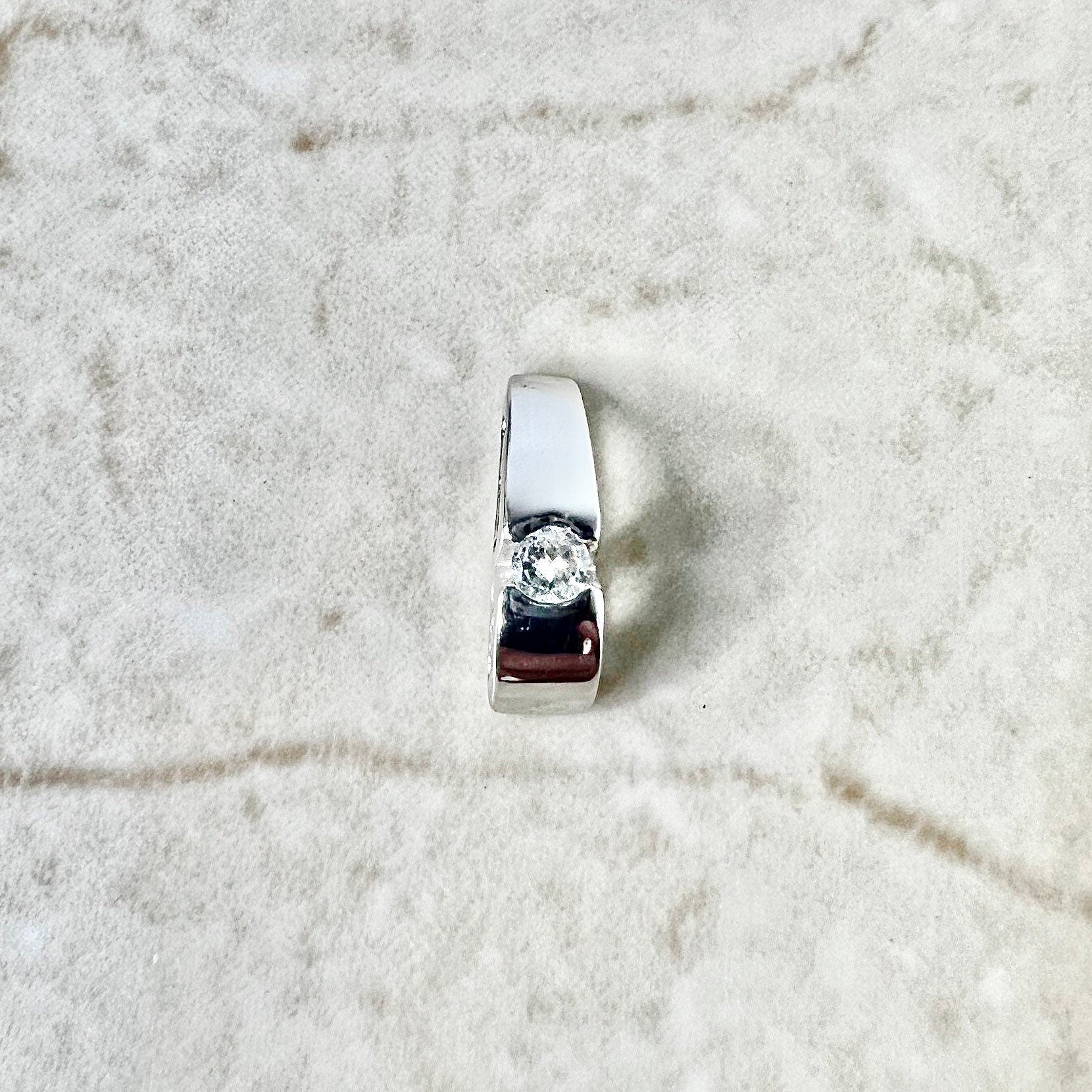 18 Karat White Gold Diamond Solitaire Pendant - WeilJewelry