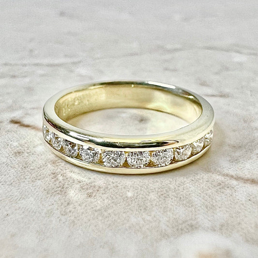 18 Karat Yellow Gold 1/2 Carat Diamond Half - Eternity Band Ring - WeilJewelry