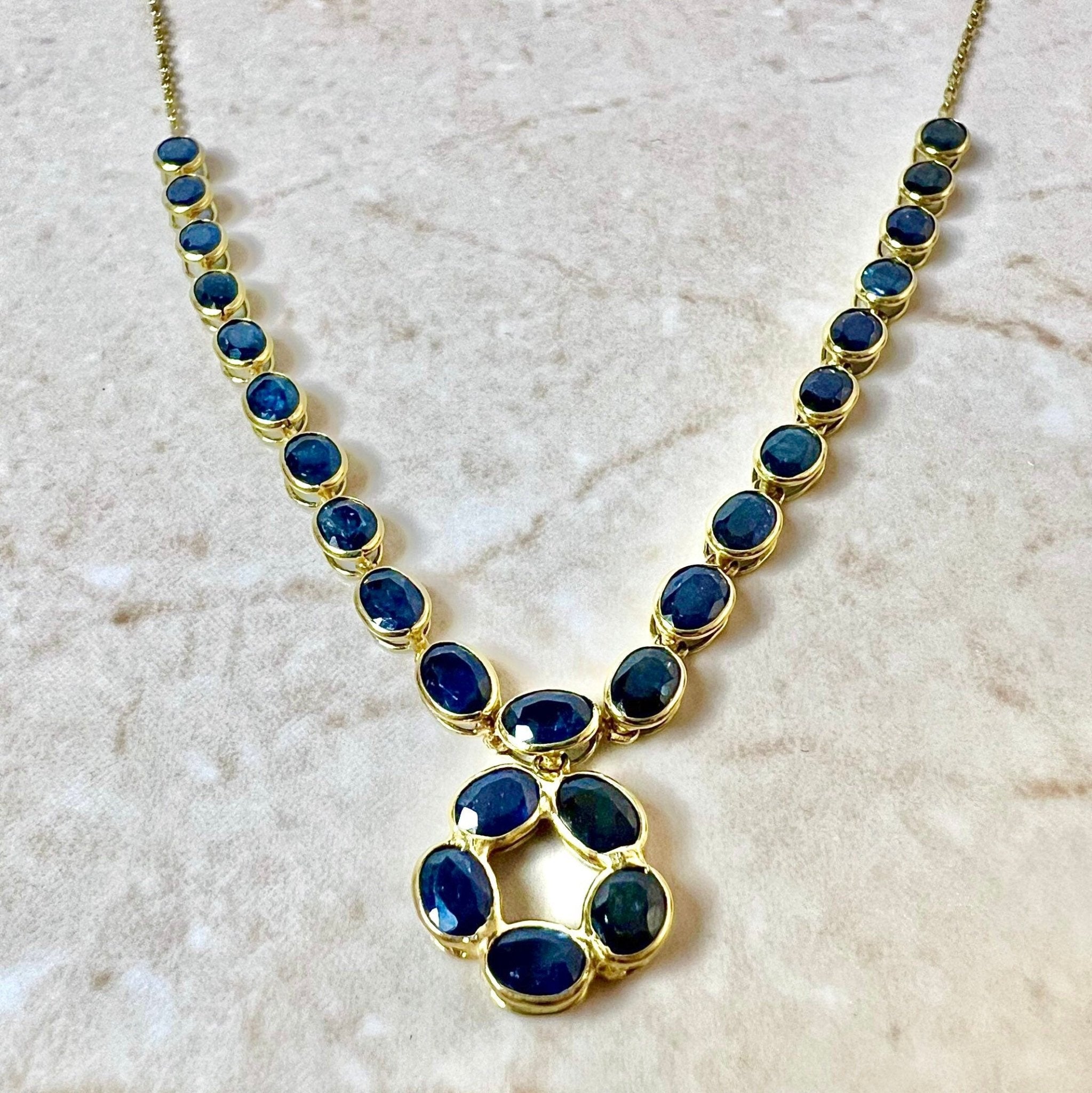 Classic Gigi Sapphire necklace, Yellow Gold, 19.7