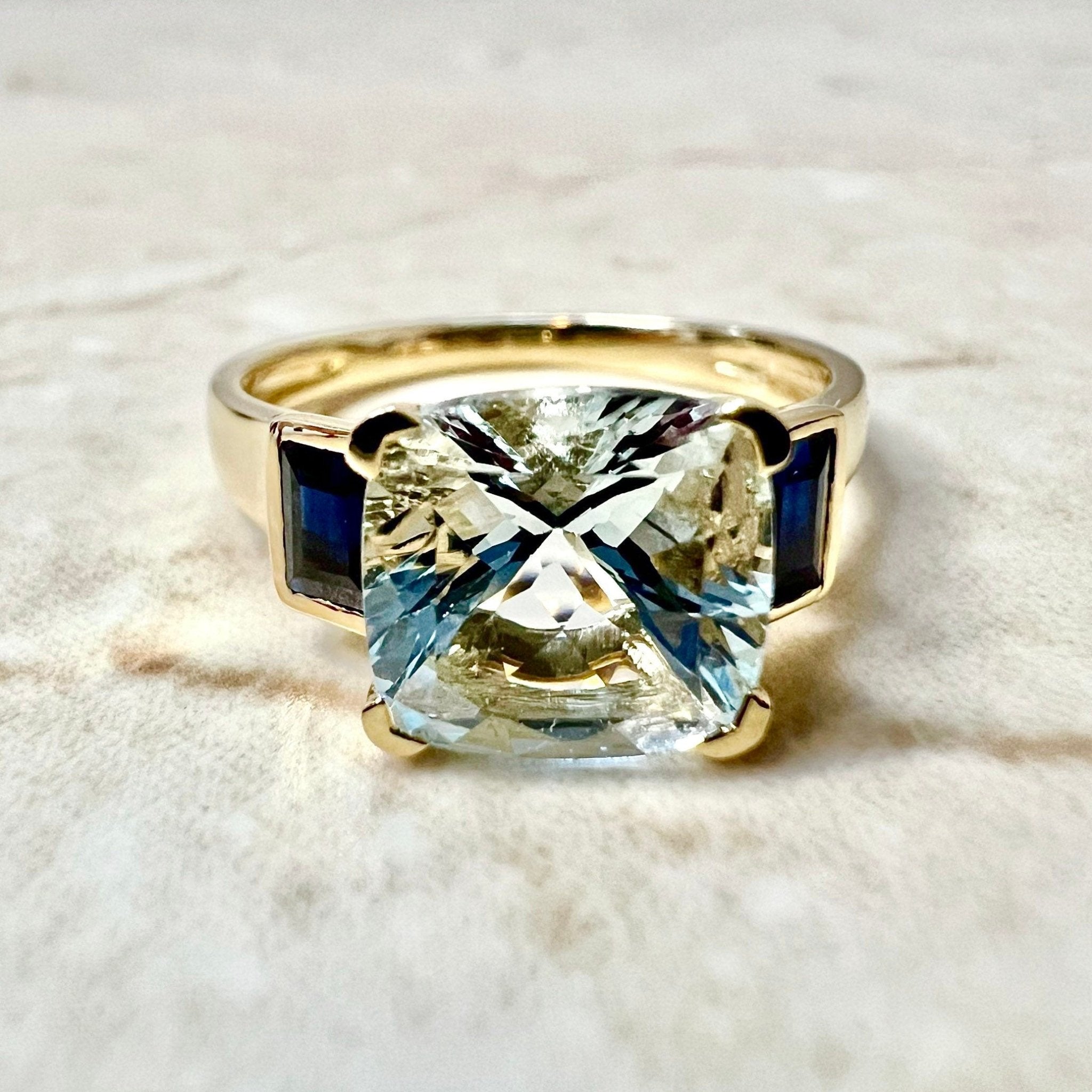 Yellow topaz and hot sale aquamarine ring