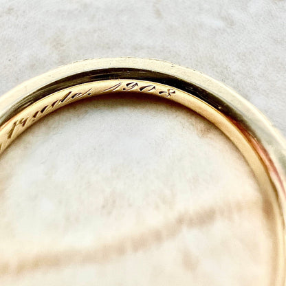 Antique 14 Karat Yellow Gold Wedding Band Ring - WeilJewelry