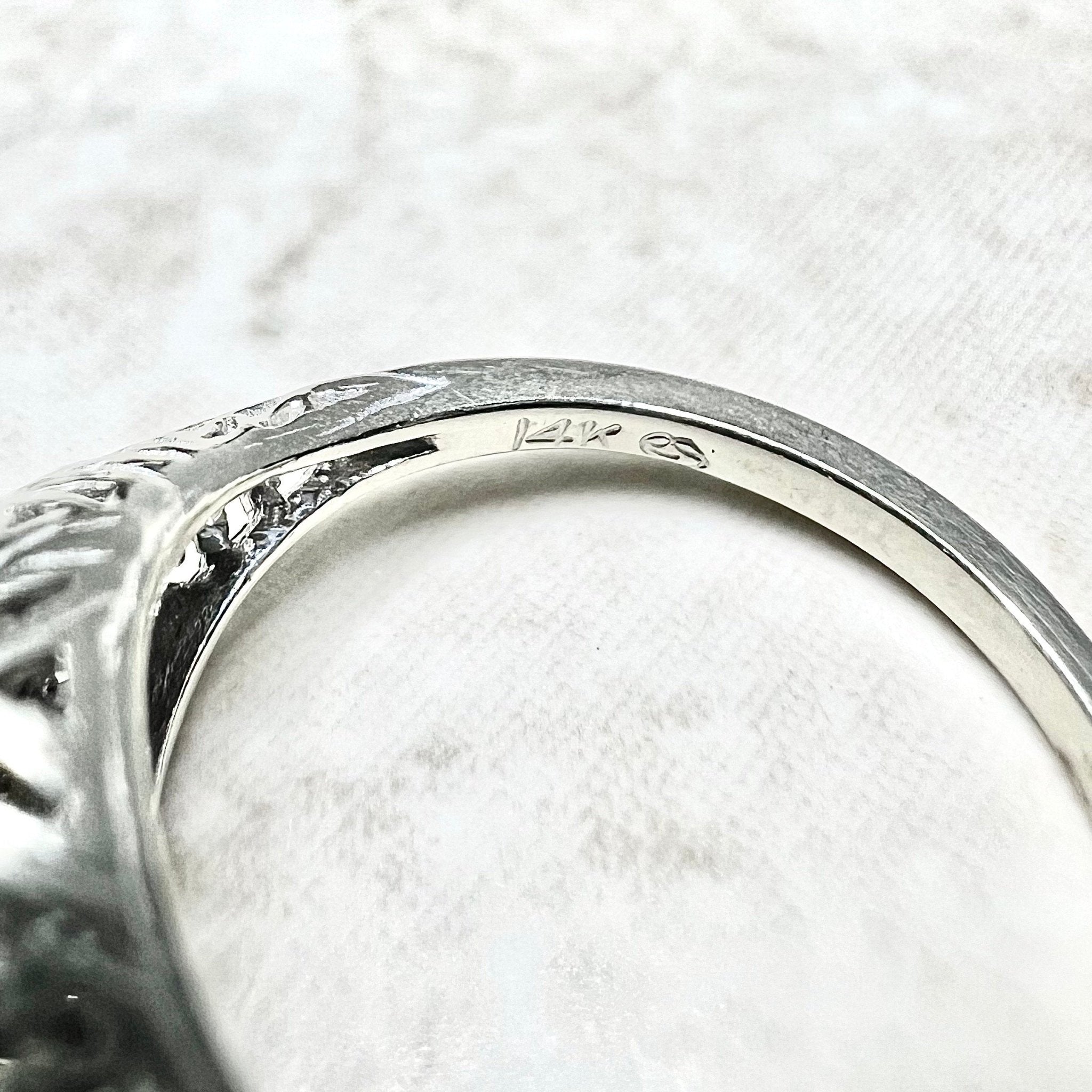 Antique Edwardian Diamond Daisy Platinum 18ct Gold Ring – Mayveda Jewelry