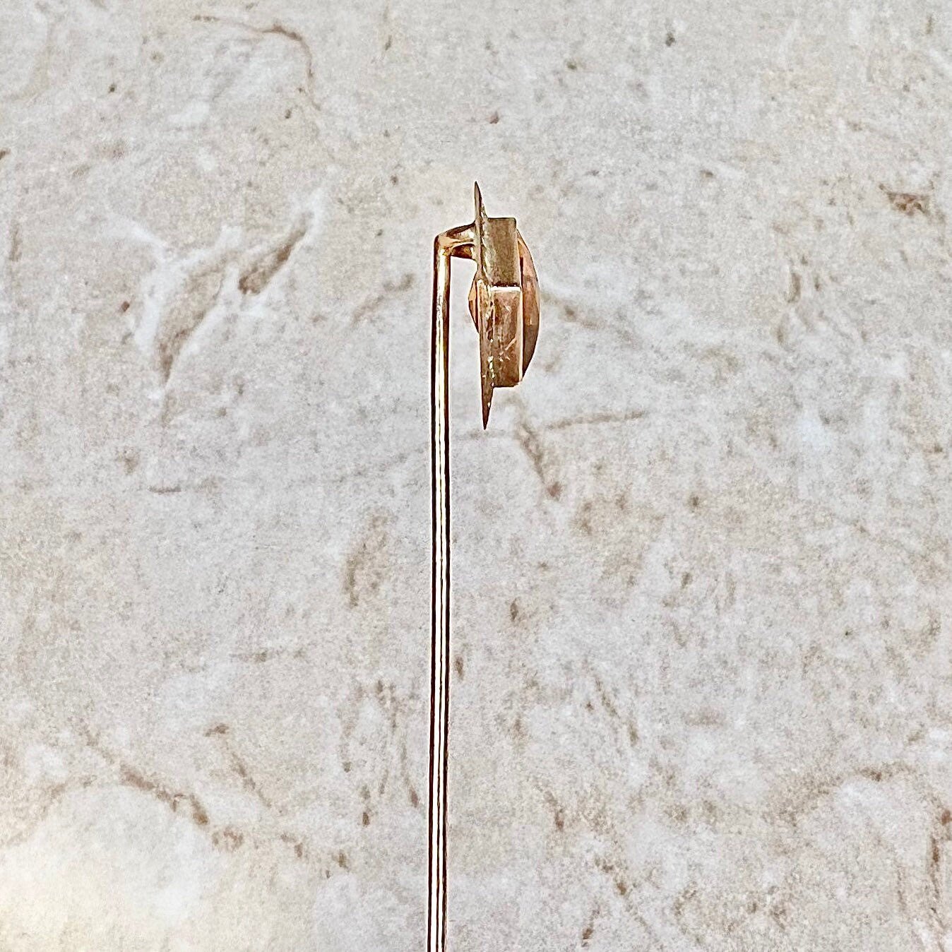 Antique Edwardian 14 Karat Yellow Gold 2.50 Carat Citrine Stick Pin - WeilJewelry