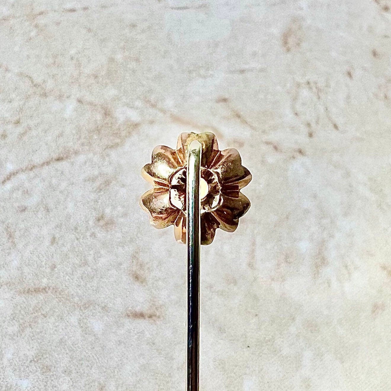 1stDibs Gold 12 Antique Stick Pins Made Into Pin