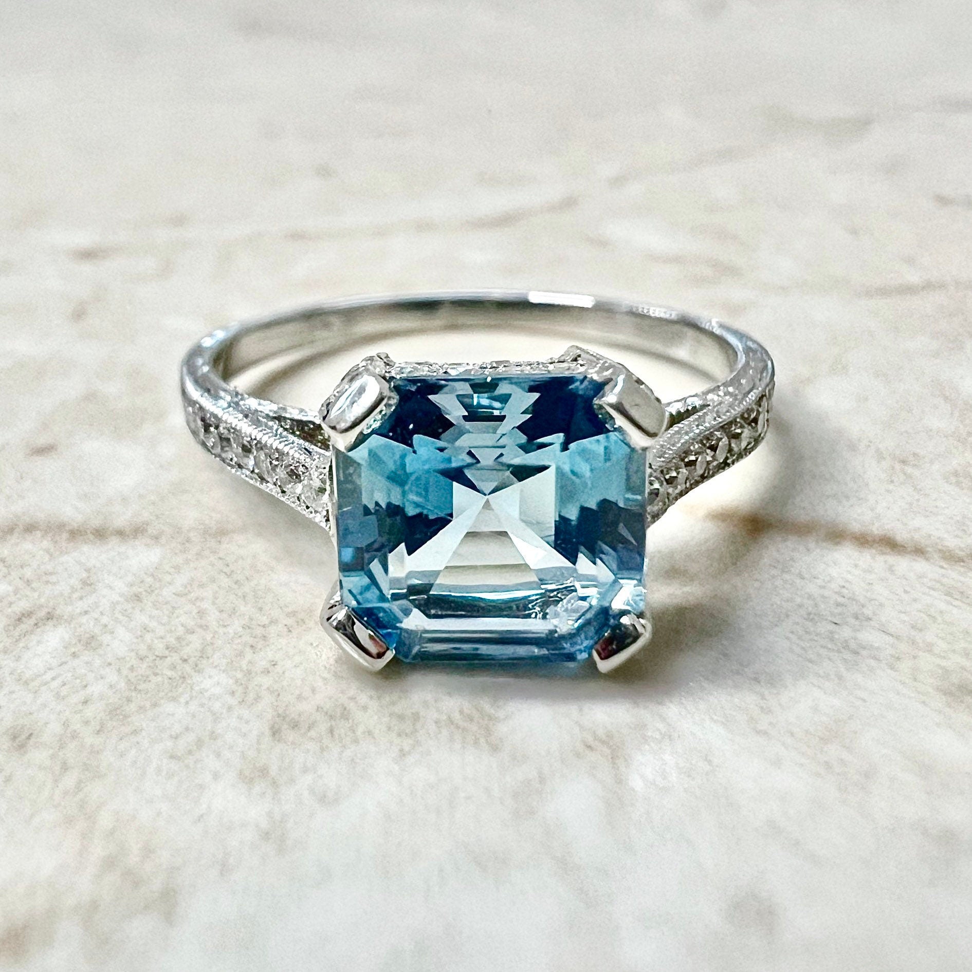 Aquamarine solitaire store