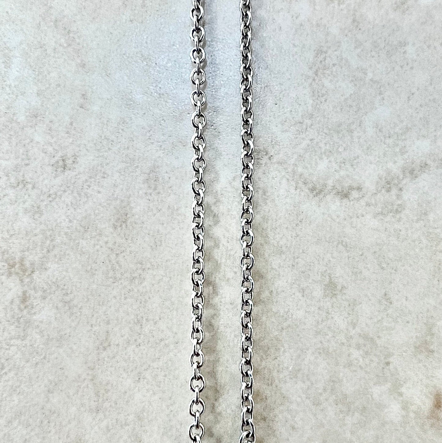 Classic 14K White Gold Cable Chain Necklace - 18” Gold Chain - White Gold Chain Necklace - Gifts For Her - Mother’s Day Gifts - Gift For Mom