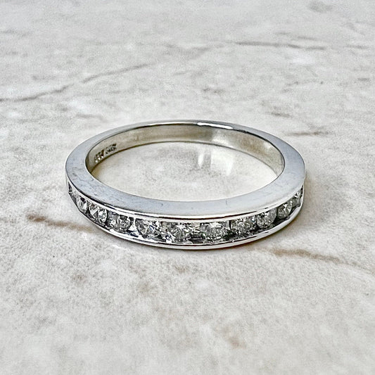 14K Half Eternity Diamond Band Ring 0.40 CTTW - White Gold Eternity Ring - Anniversary Ring - Holiday Gift - Size 7 US - Wedding Ring