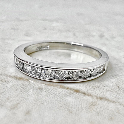 CLEARANCE 40% OFF - 14 Karat White Gold Channel - Set 0.40 Carat Diamond Half Eternity Band Ring - WeilJewelry