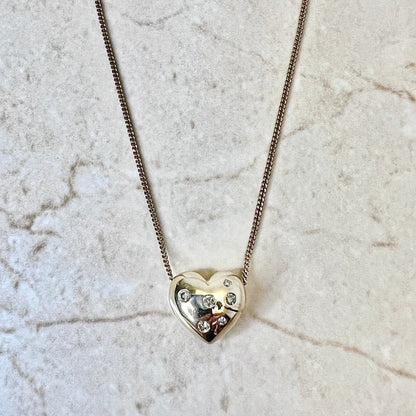 Fine 14K Diamond Heart Pendant Necklace - Yellow Gold Diamond Necklace - Gold Heart Necklace - Birthday Gift - Valentine’s Day Gifts For Her