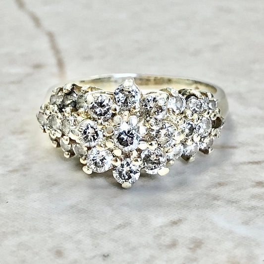 CLEARANCE 40% OFF - 14 Karat Yellow Gold 1.75 Carat Diamond Cluster Ring