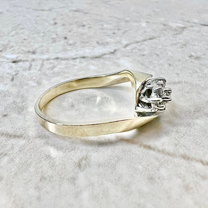 Vintage 14K Diamond Cluster Ring - Yellow & White Gold Diamond Cocktail Ring - Anniversary Ring - Best Birthday Gift For Her - Jewelry Sale