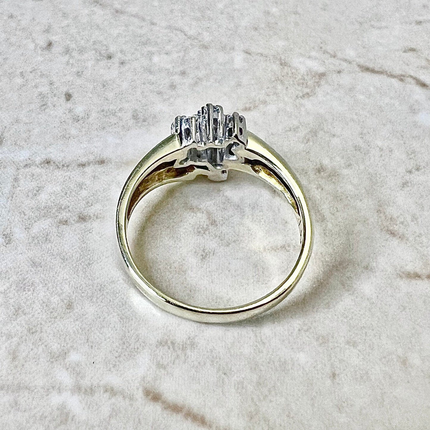 Vintage 14K Heart Diamond Ring - Yellow Gold Cocktail Ring - April Birthstone Gift - Promise Ring - Anniversary Ring - Valentine’s Day Gifts