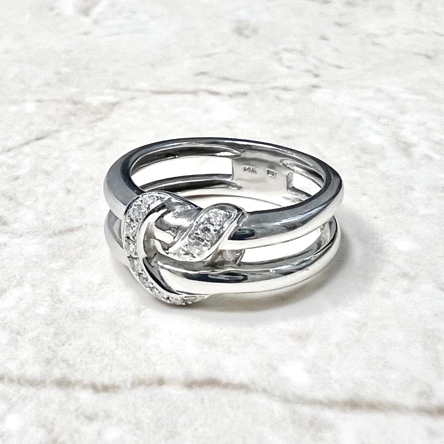 Fine 14 Karat White Gold Diamond Heart Ring - WeilJewelry