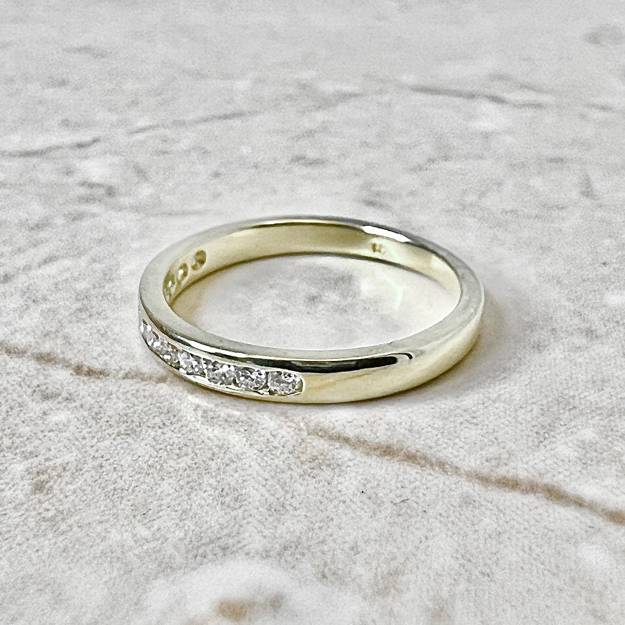 18K Half Eternity Diamond Band Ring 1/4 CTTW - Yellow Gold Eternity Ring - Channel Set Diamond Band - Anniversary Ring - Wedding Ring