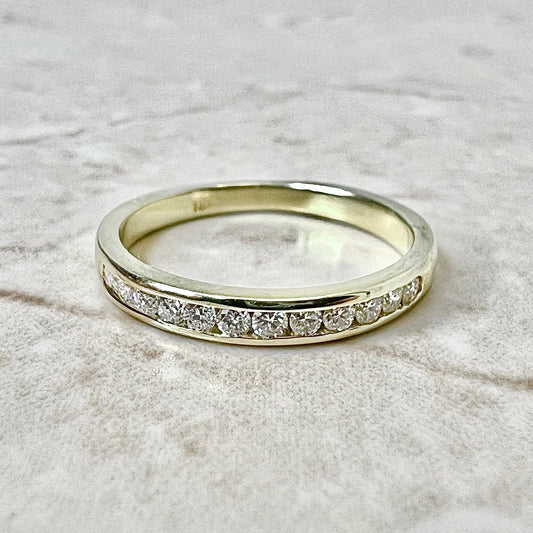 Fine 18 Karat Yellow Gold 0.25 Carat Diamond Half Eternity Band Ring - WeilJewelry