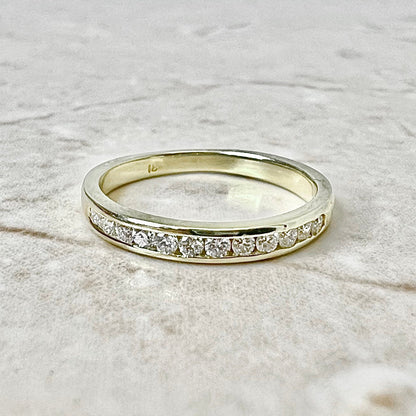 Fine 18 Karat Yellow Gold 0.25 Carat Diamond Half Eternity Band Ring - WeilJewelry