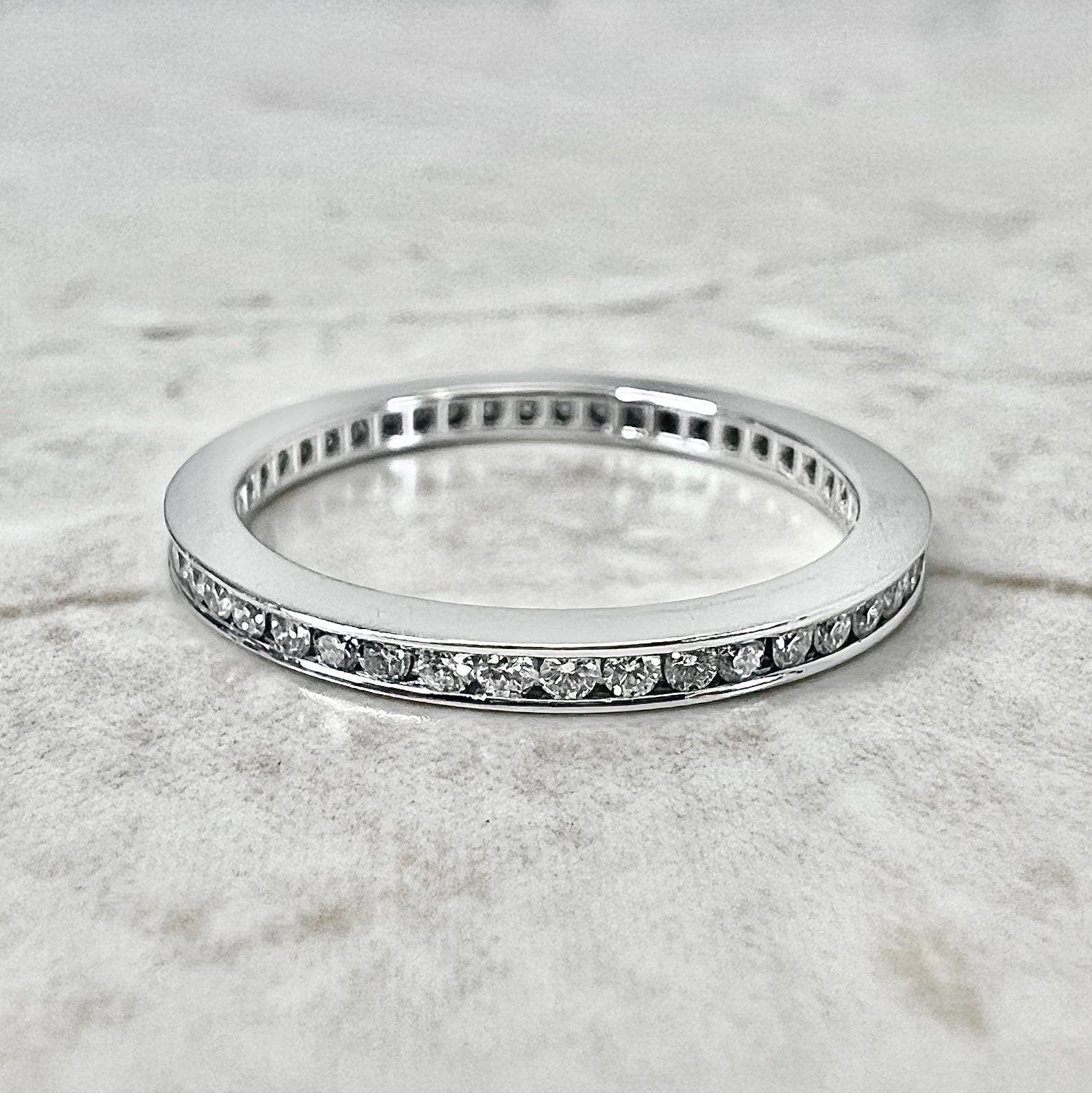Fine Handcrafted Platinum Round Diamond Eternity Band Ring By Carvin French - Anniversary Ring - Best Gift For Her - Jewelry Sale