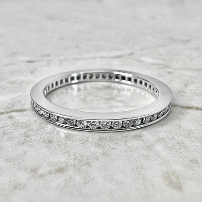 Fine Handcrafted Platinum Channel - Set 1/2 Carat Diamond Eternity Band Ring By Carvin French - WeilJewelry