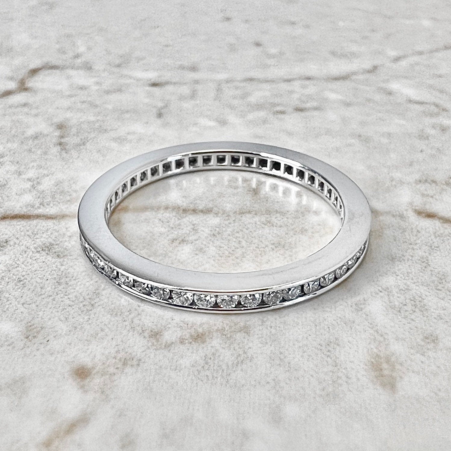 Fine Handcrafted Platinum Round Diamond Eternity Band Ring By Carvin French - Anniversary Ring - Best Gift For Her - Jewelry Sale