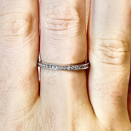 Fine Handcrafted Platinum Channel - Set 1/2 Carat Diamond Eternity Band Ring By Carvin French - WeilJewelry