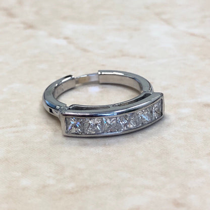 Fine Princess Cut Diamond Ring By Carvin French - Platinum & 18 Karat White Gold - Anniversary Ring - Wedding Ring - Bridal Jewelry